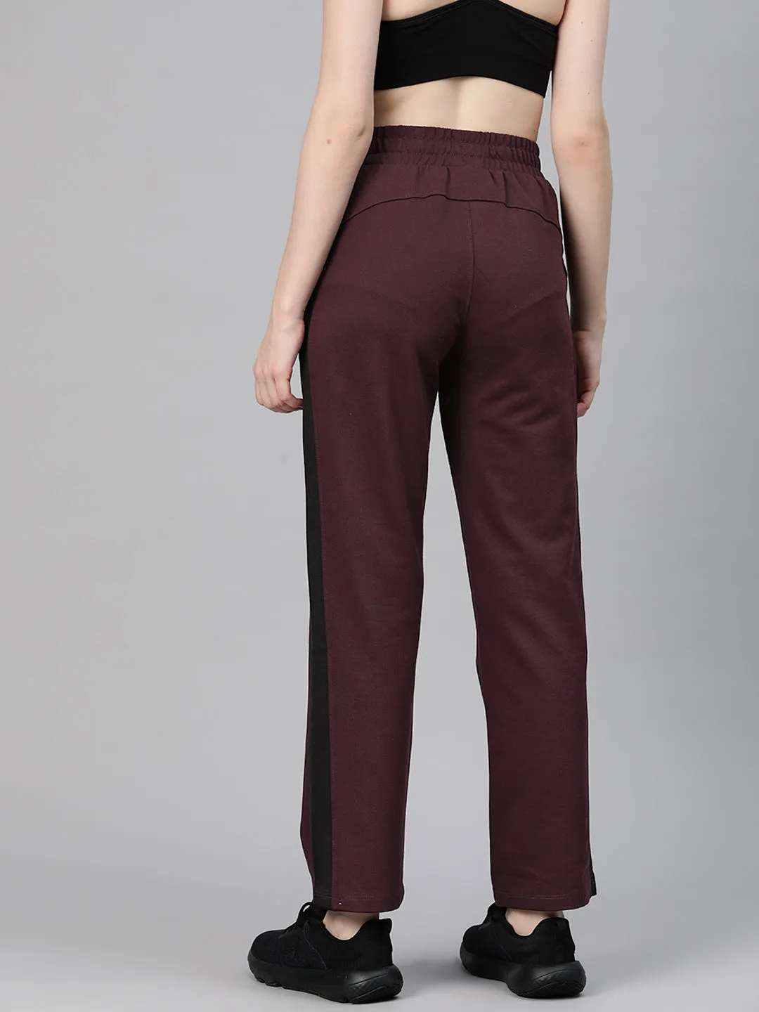 Alcis Women Solid Regular-Fit Track Pants High Rise Dynamic Fit
