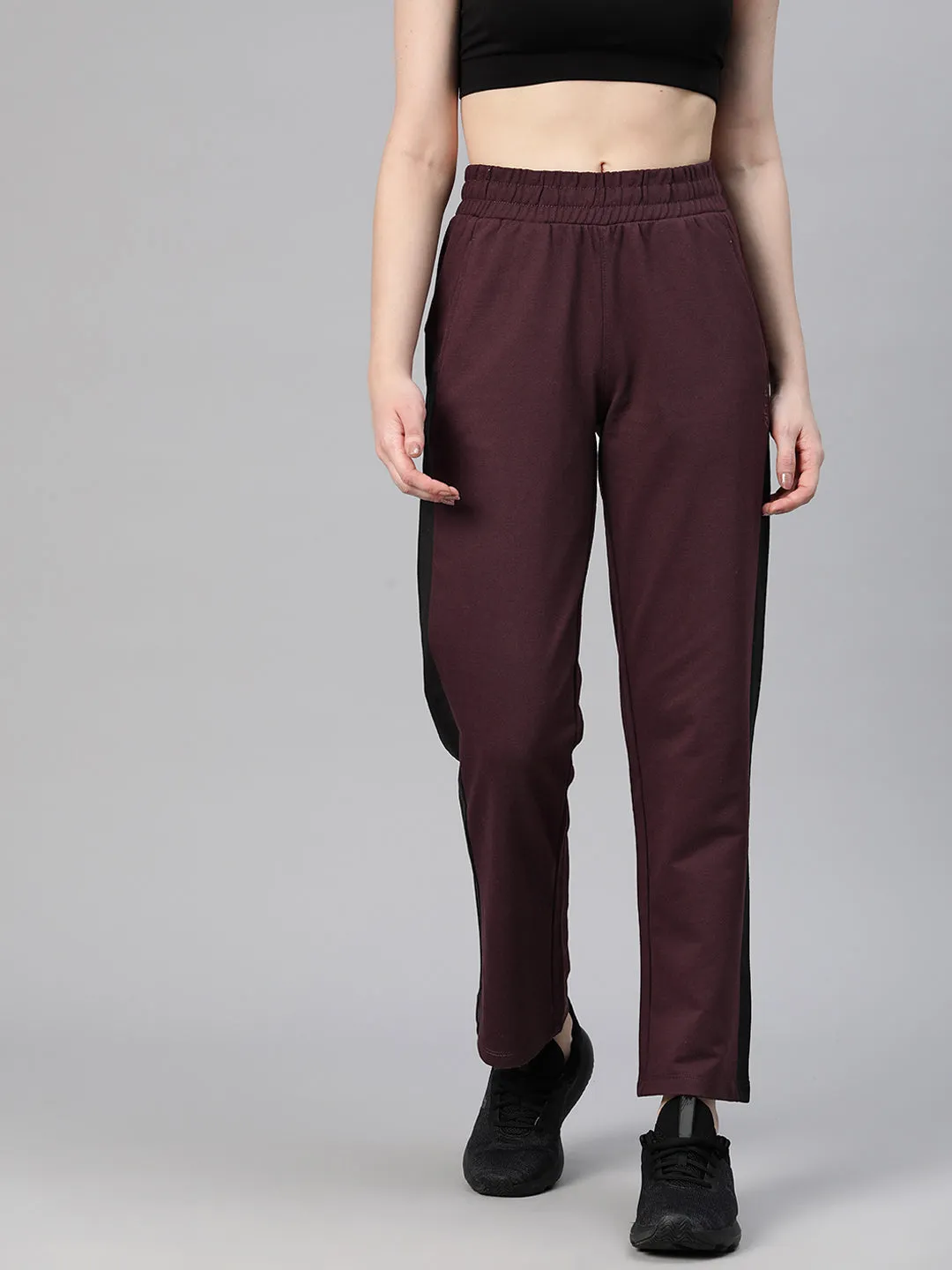 Reflective accents Freedom Fit Alcis Women Solid Regular-Fit Track Pants