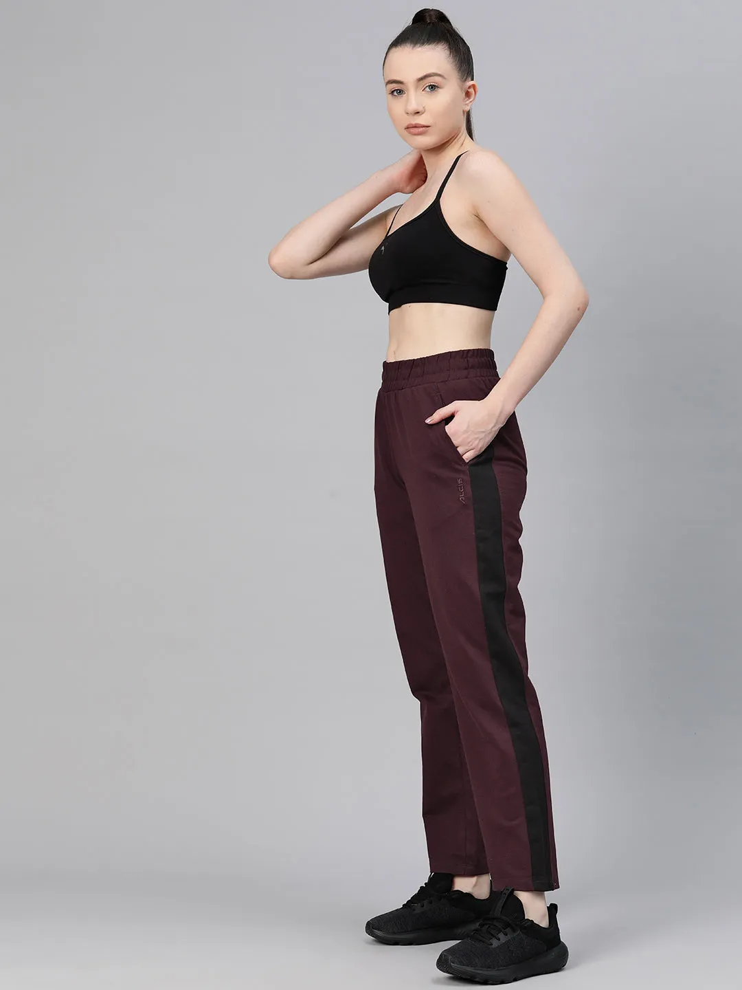On The Go Softened Hem Alcis Women Solid Regular-Fit Track Pants