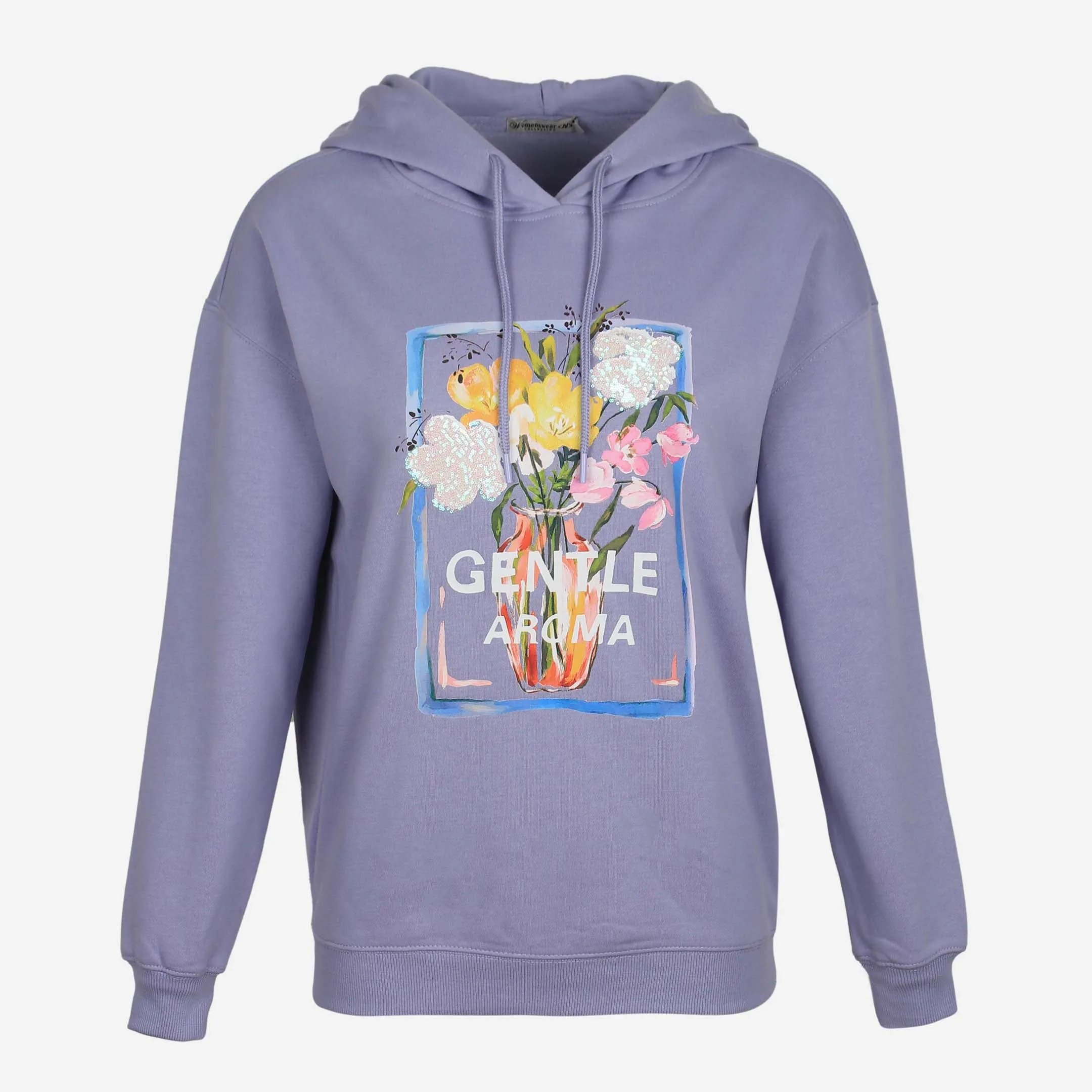 Minimalist Wardrobe Global fashion LADIES FLEECE EMB HOODIE