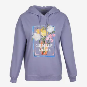Flexible Hood Structure LADIES FLEECE EMB HOODIE