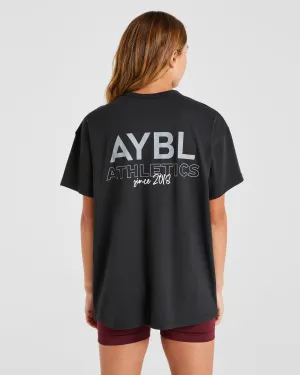 OdorControlTreatment AYBL Athletics Oversized T Shirt - Black LightweightComfort Core Essential
