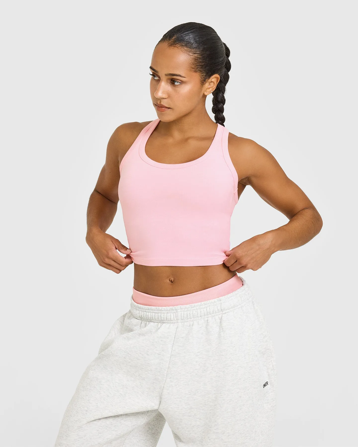 EcoFriendlyDyeProcess Dance Flow Max Move Cotton Fitted Mid Vest | Petal Pink