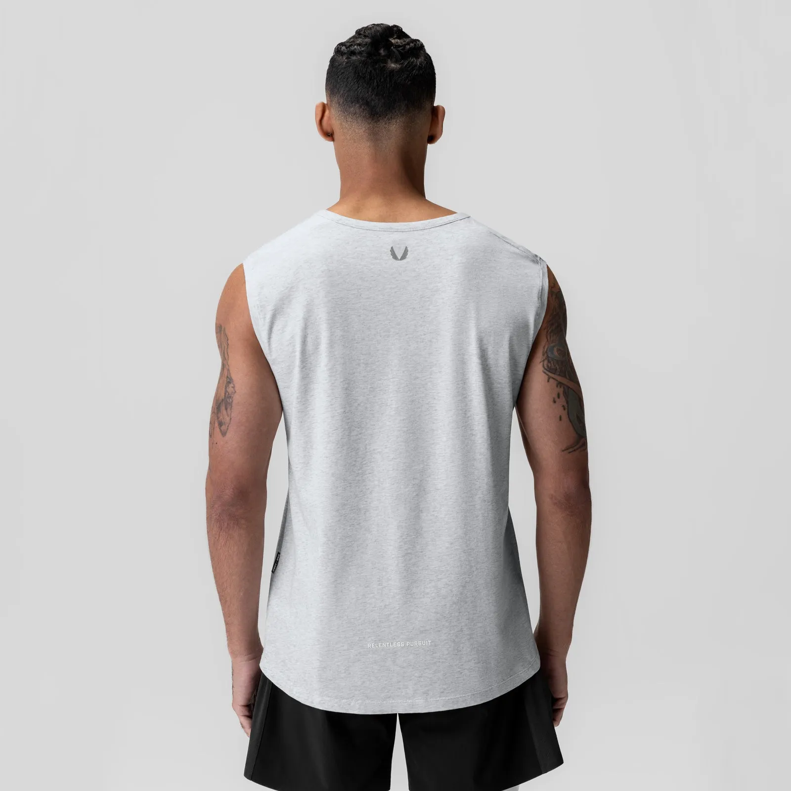 Adjustable Hem Tension Flexible Use 1060. Creora? Cotton Modal Cutoff Tank - Heather Grey
