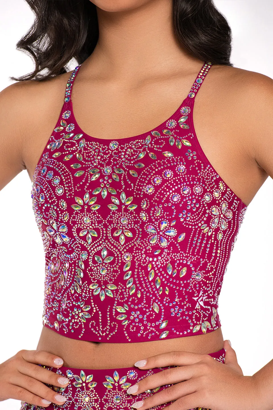 EcoCertifiedTextile Crystal Couture Bronsyn Sports Bra in Paris Nights