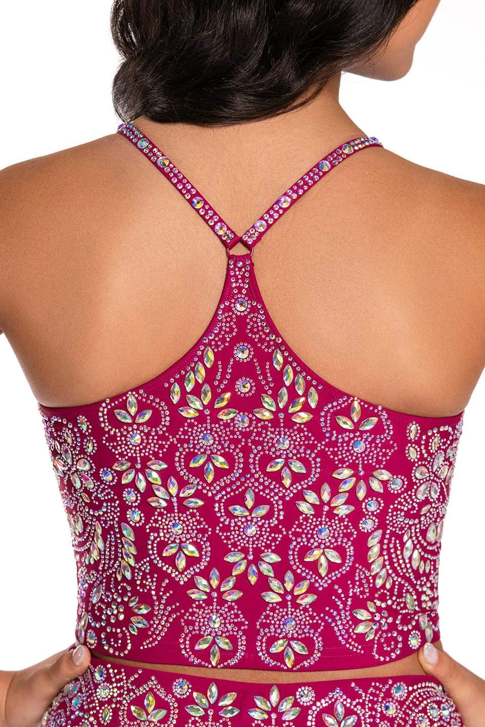 MoistureManagement Technology Crystal Couture Bronsyn Sports Bra in Paris Nights
