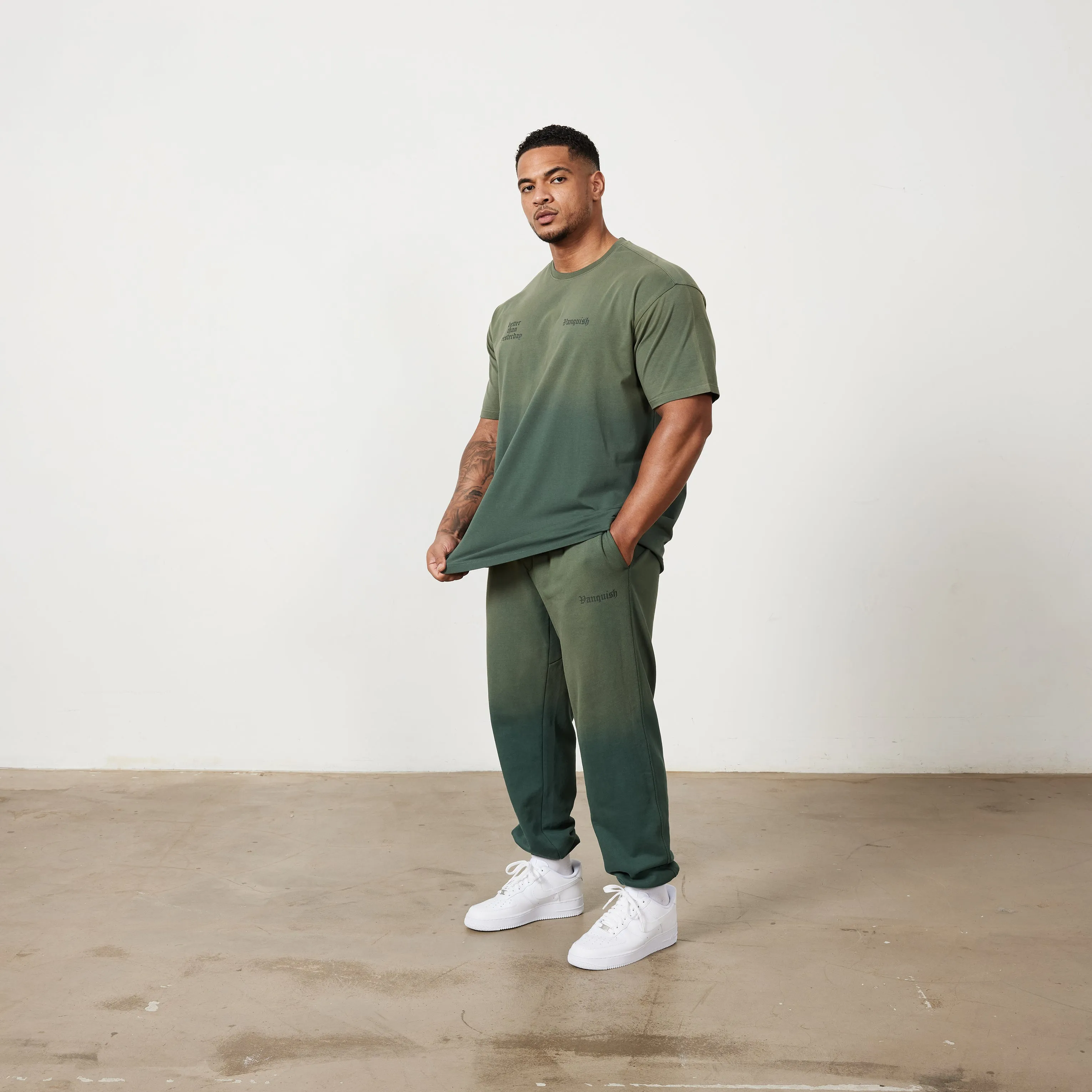 Vanquish Sun-faded Green Oversized Sweatpants Performance Comfort