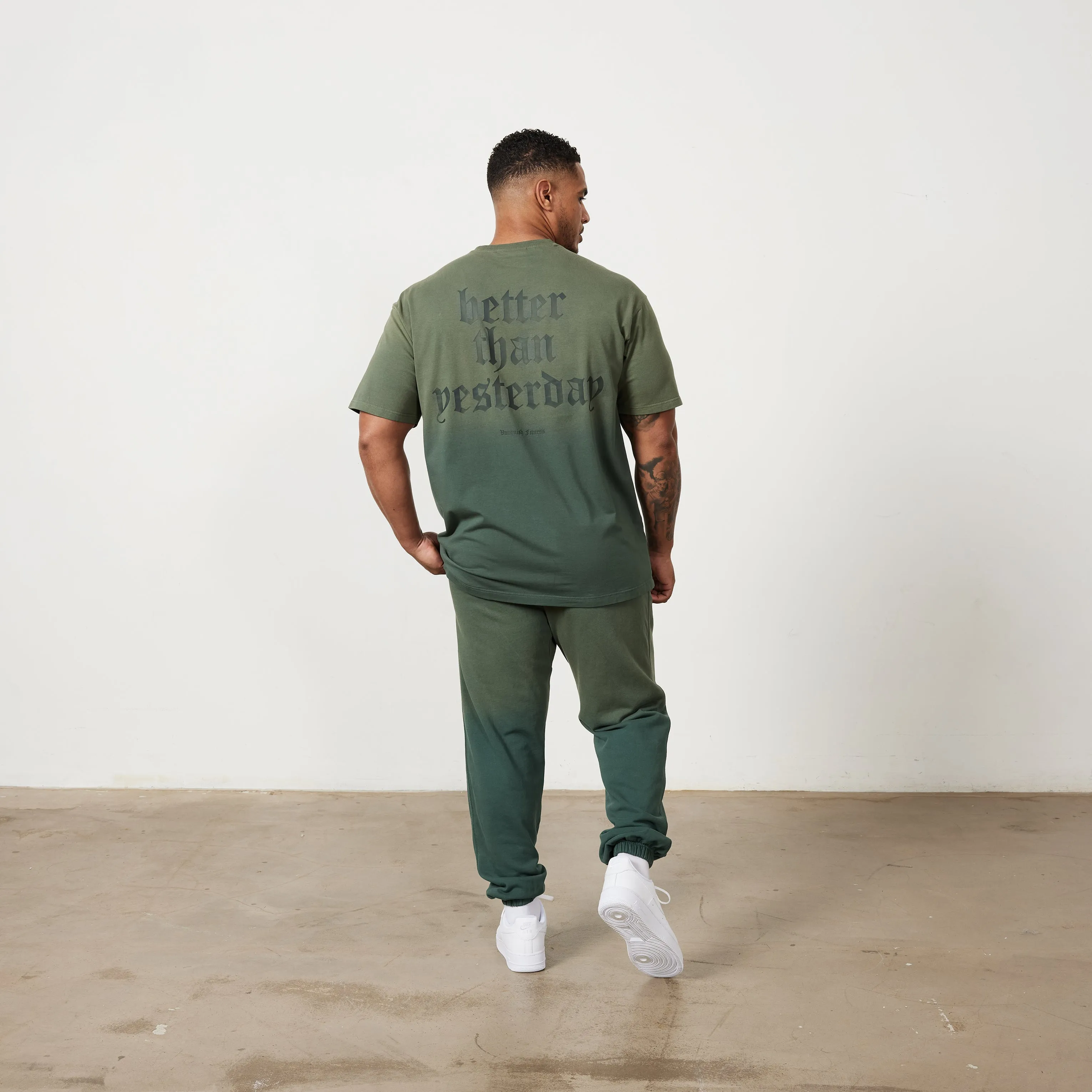 Vanquish Sun-faded Green Oversized Sweatpants Dynamic Motion TaglessComfort