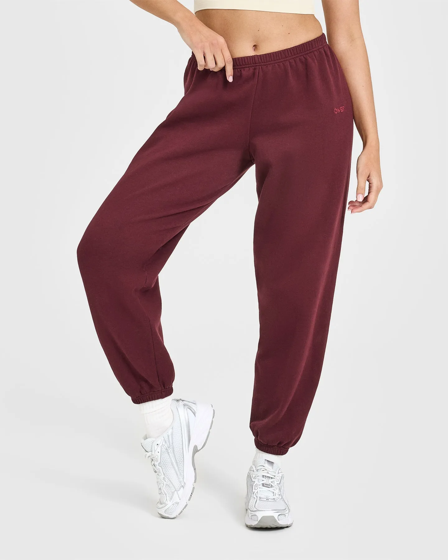Stretchy Waist Mid Weight Joggers | Rosewood Warm Fabric