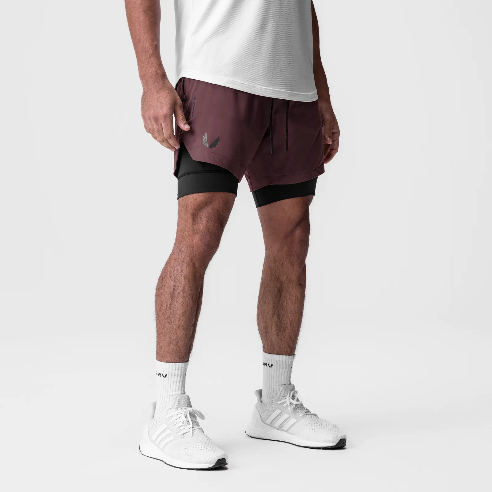 High Durability Weave 0866. Tetra-Lite? 7" Liner Short - Plum "Wings"/Black