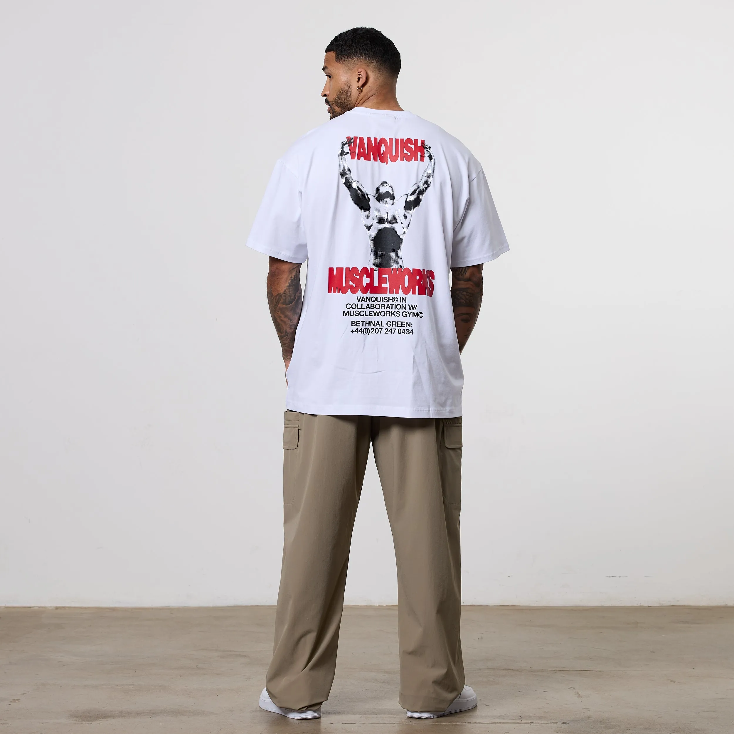 Vanquish x Muscleworks White Oversized T-Shirt anniversary