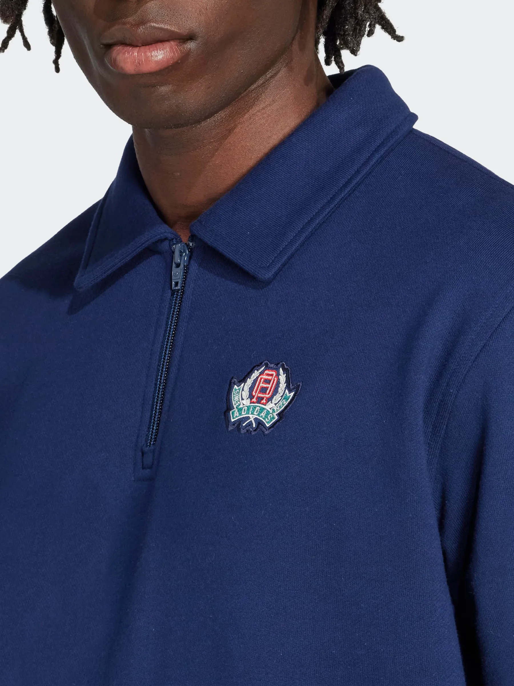 Cotton Blend Varsity Loose Half-Zip