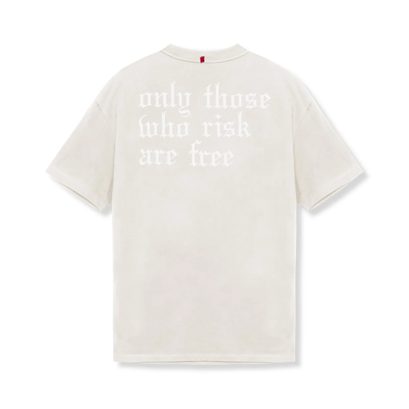 0797. Tech Essential? Relaxed Tee - Stone/White "OTWR" Non Restrictive Fit