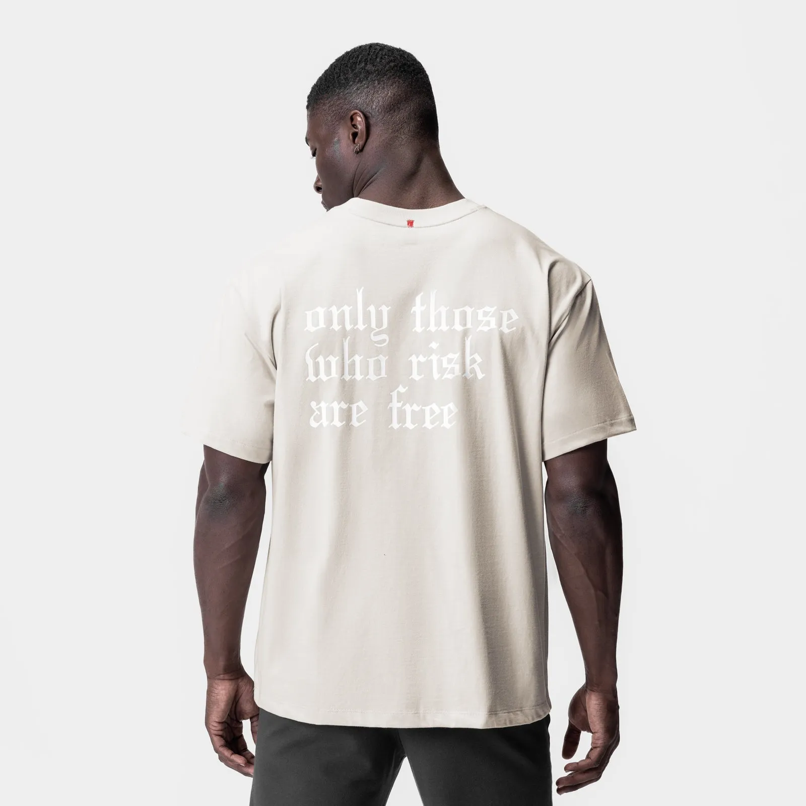 0797. Tech Essential? Relaxed Tee - Stone/White "OTWR" Matte Look