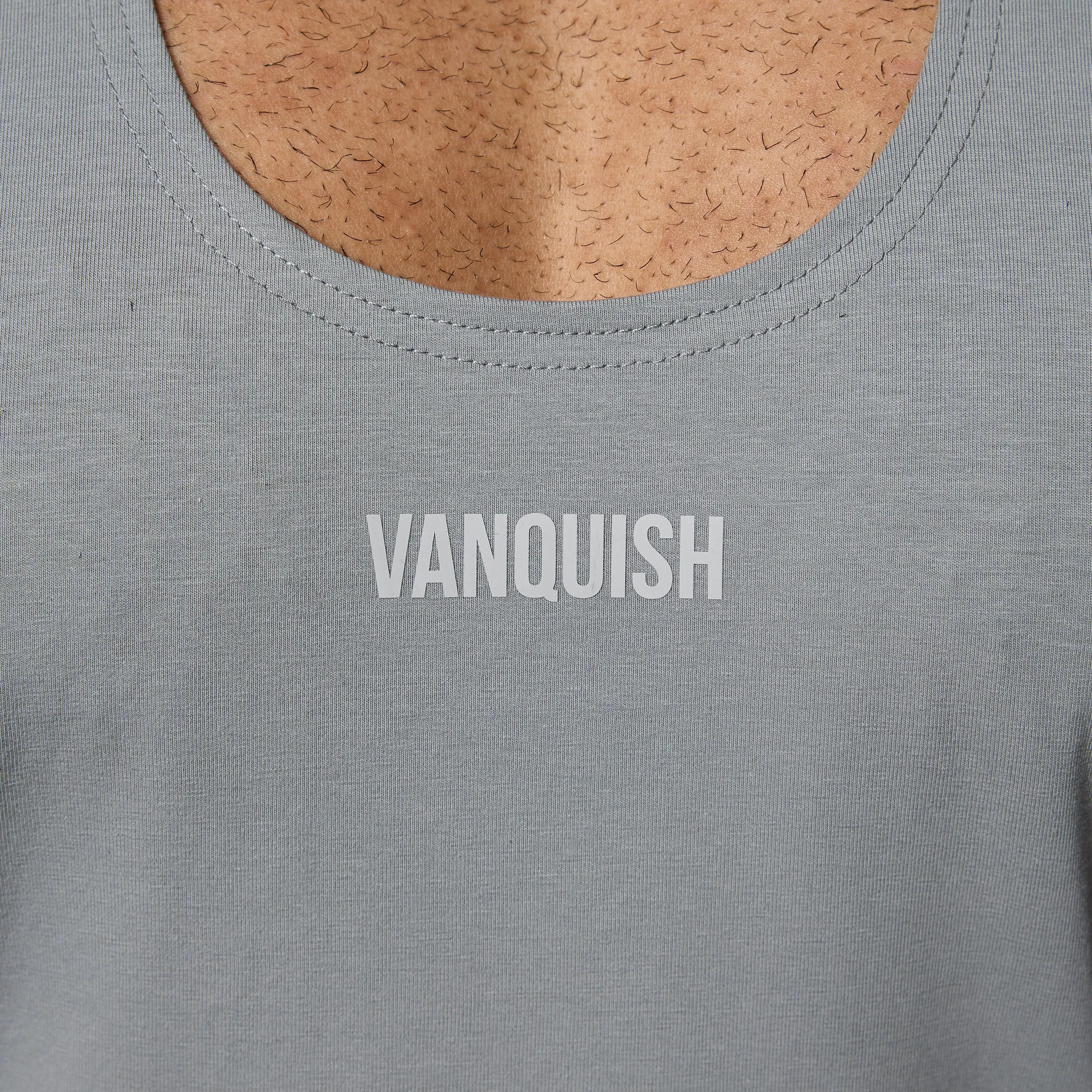 Vanquish Essential V2 Steel Grey Stringer Vest Double Stitched Seams