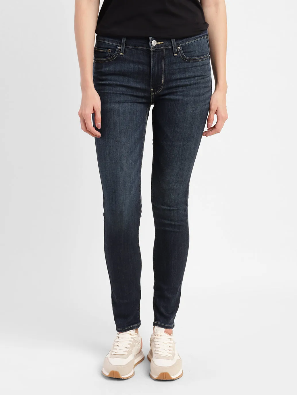 Women's 711 Blue Skinny Fit Mid Rise Jeans City Look