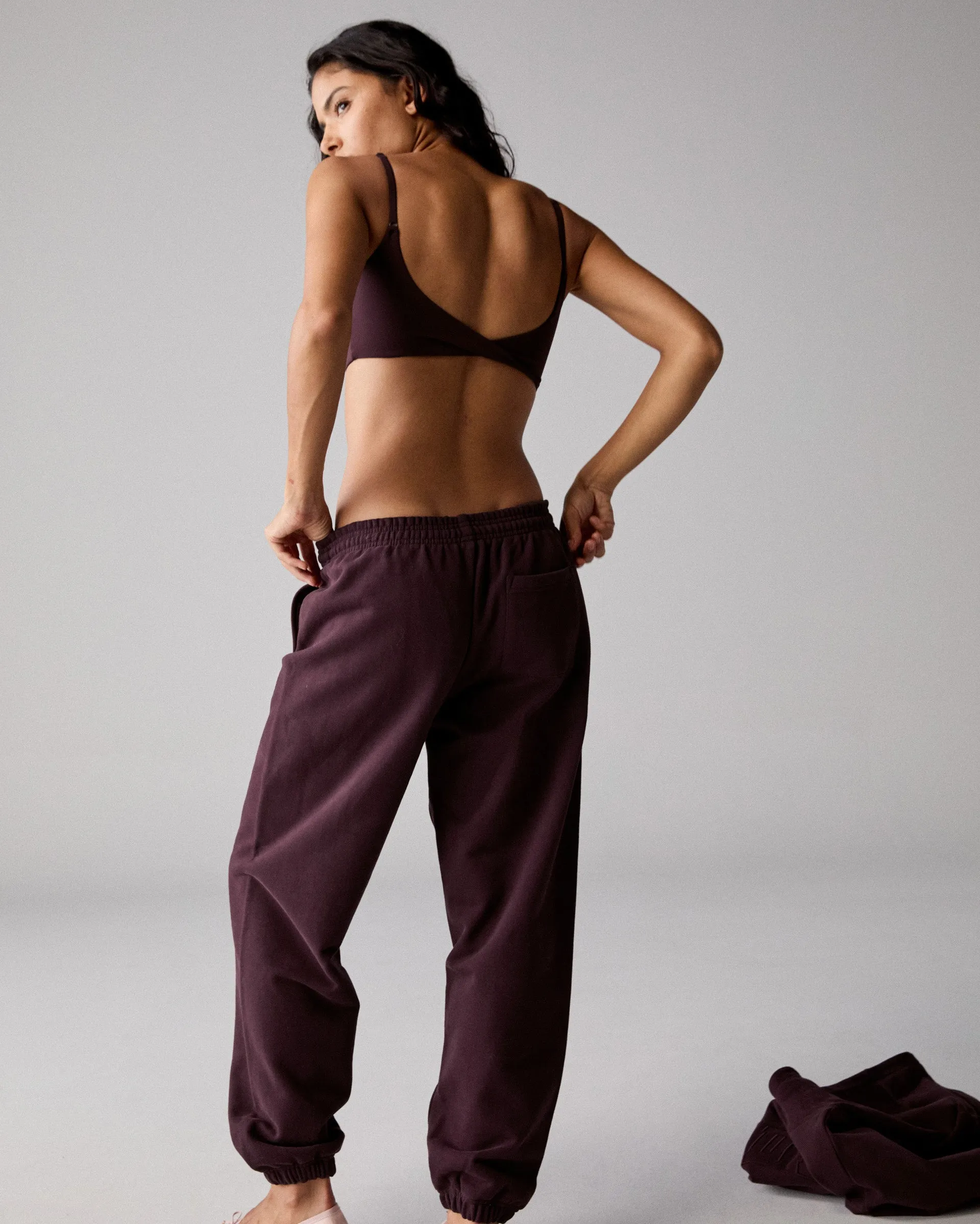 ADA Sweatpants - Dark Cherry Reflective Trim Options Denim finish