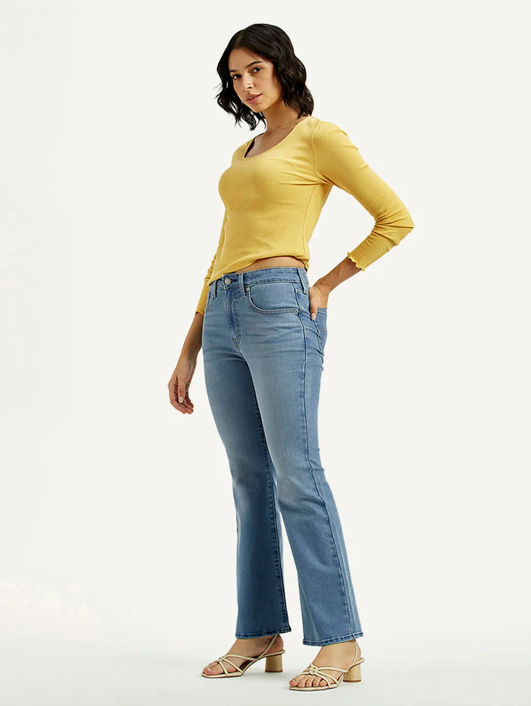 Couple Look Modern Women's 726 Med Indigo Flared Fit High Rise Jeans