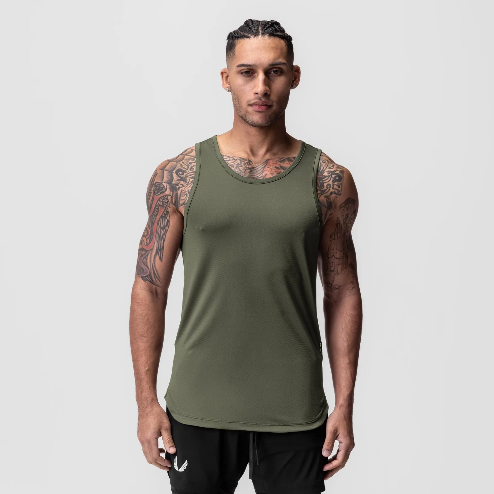 0830. AeroSilver? Tank Top - Olive Anti Static Material