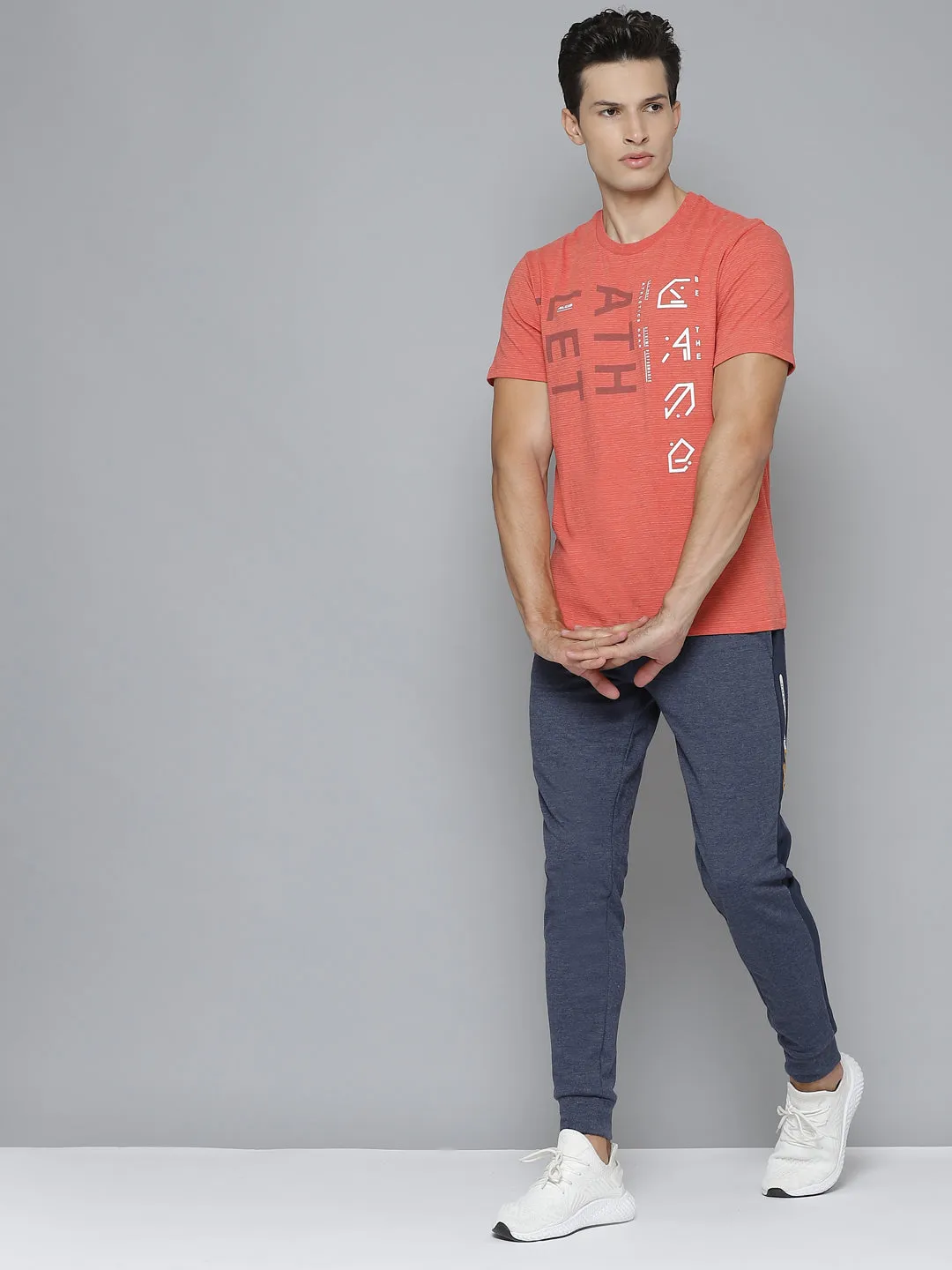 Alcis Men Printed Orange Tshirts AbrasionFree Edging