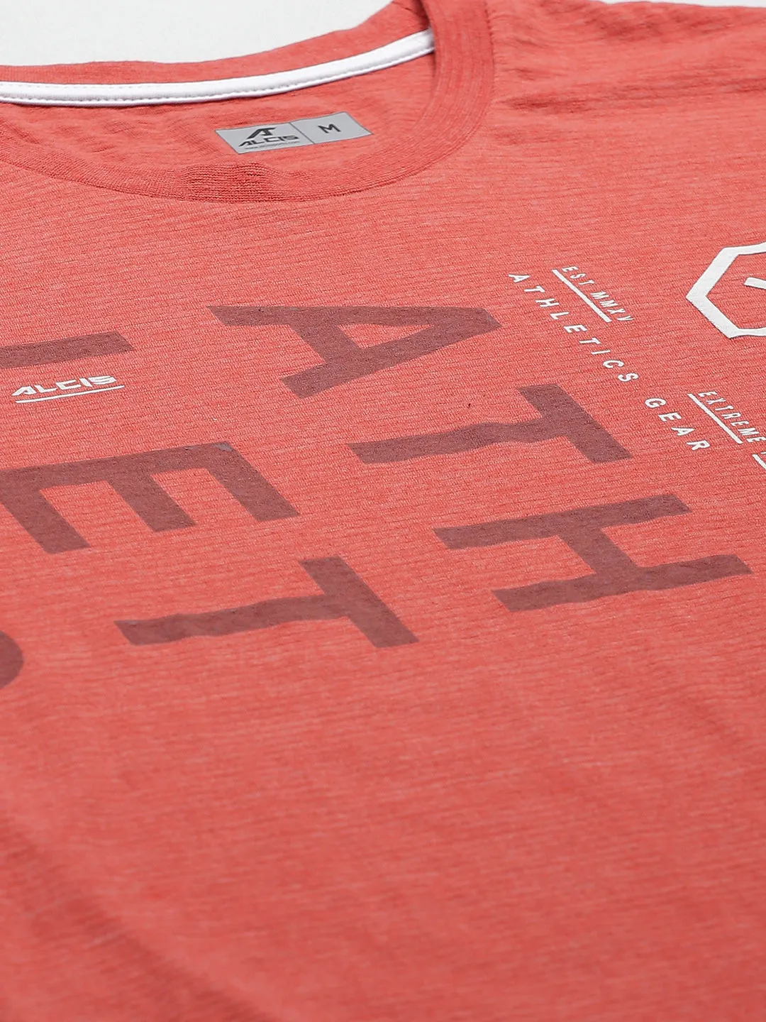 Alcis Men Printed Orange Tshirts Tailored Fit