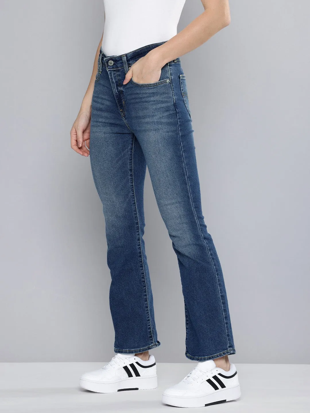 Comfort Wear Women's 725 Blue Flared Fit High Rise Jeans