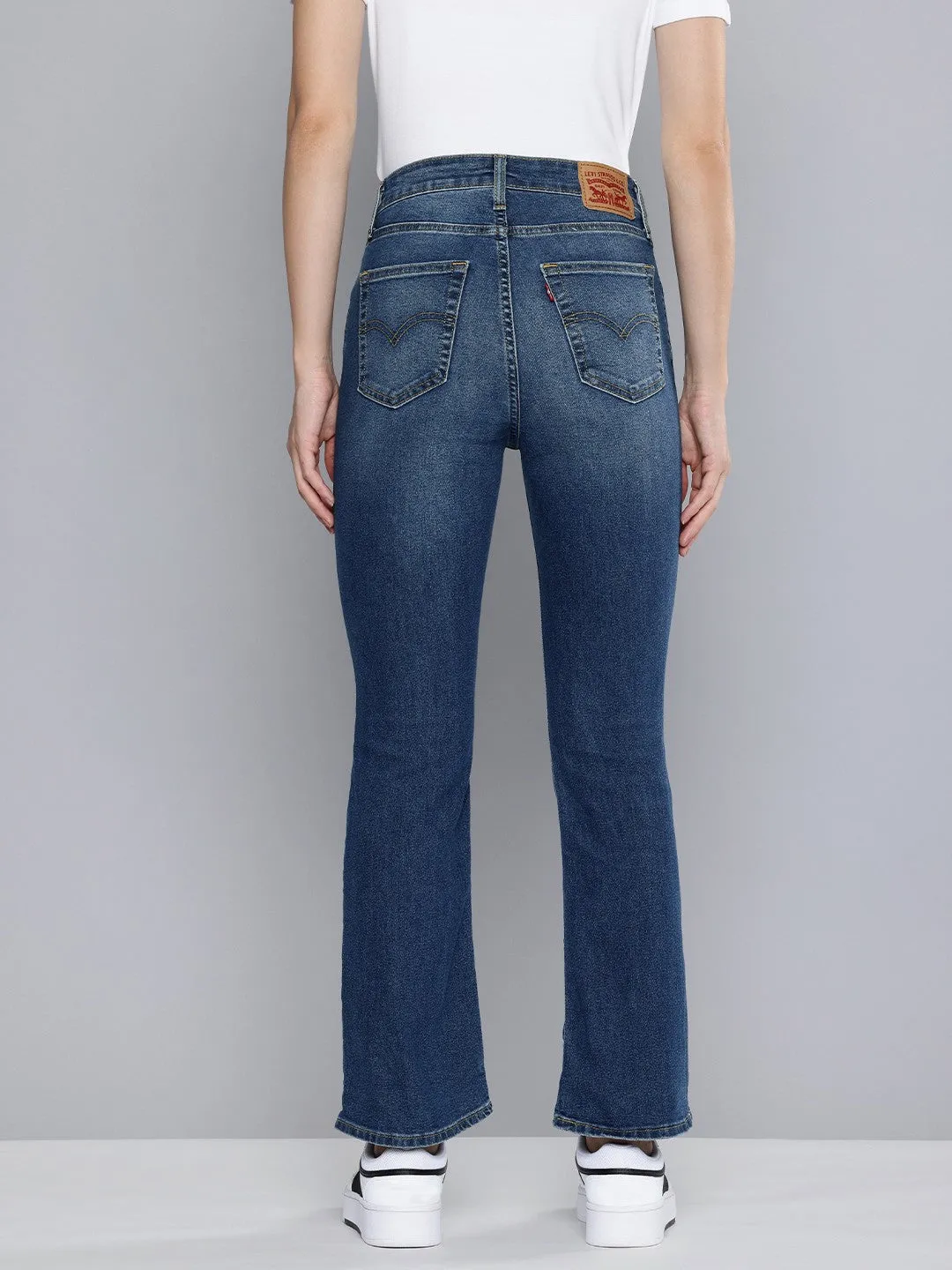 Women's 725 Blue Flared Fit High Rise Jeans Softened Fabric
