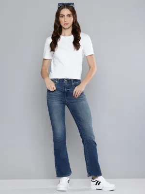 Women's 725 Blue Flared Fit High Rise Jeans Functional Style