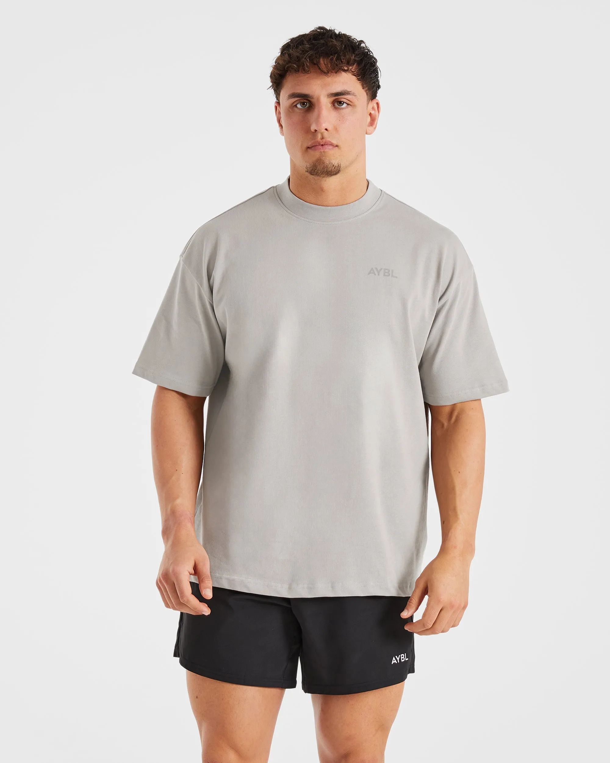 Men's Street Trendy Essential Oversized T Shirt - Fog