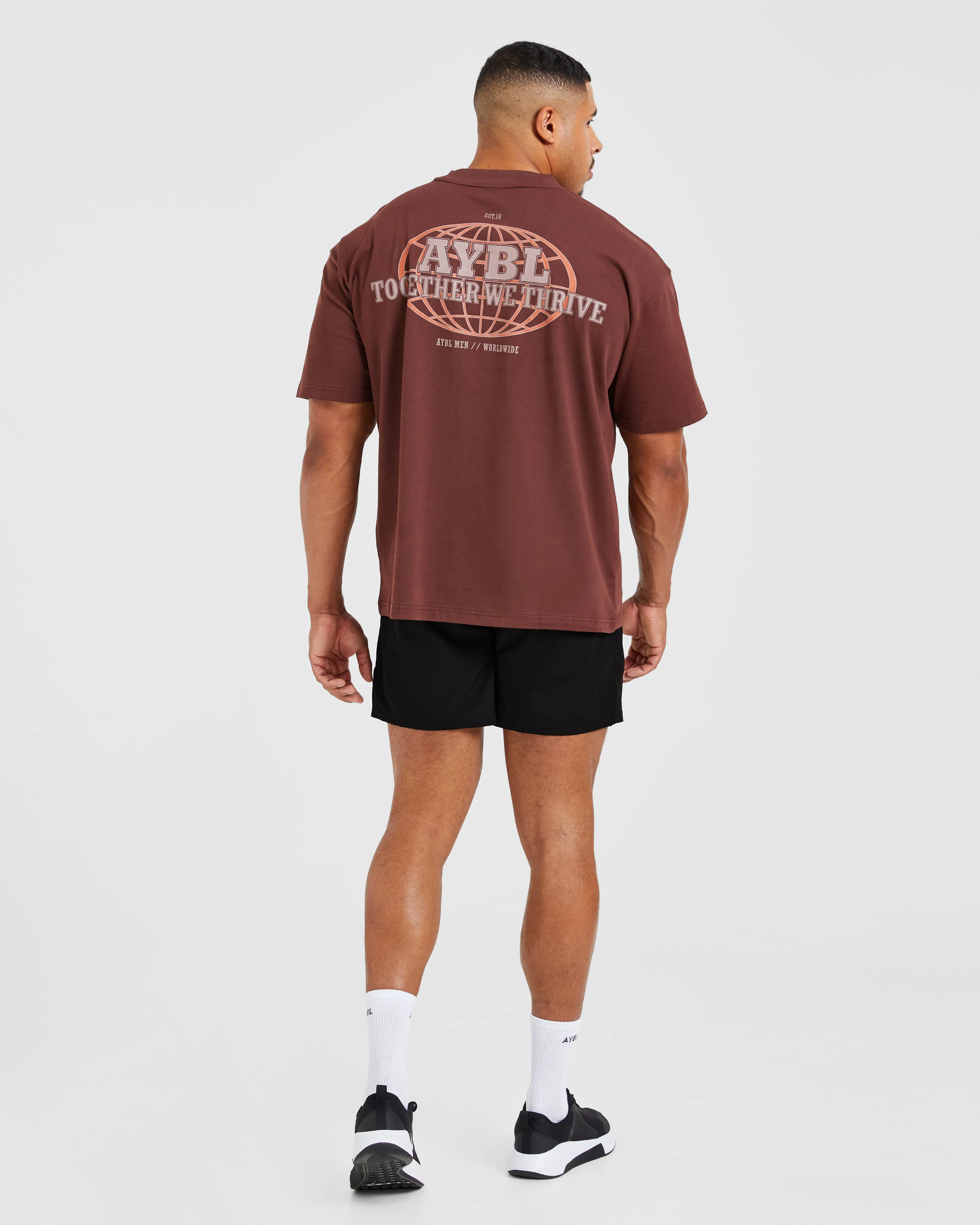 Relaxed Outfit Global Oversized T Shirt - Burnt Red