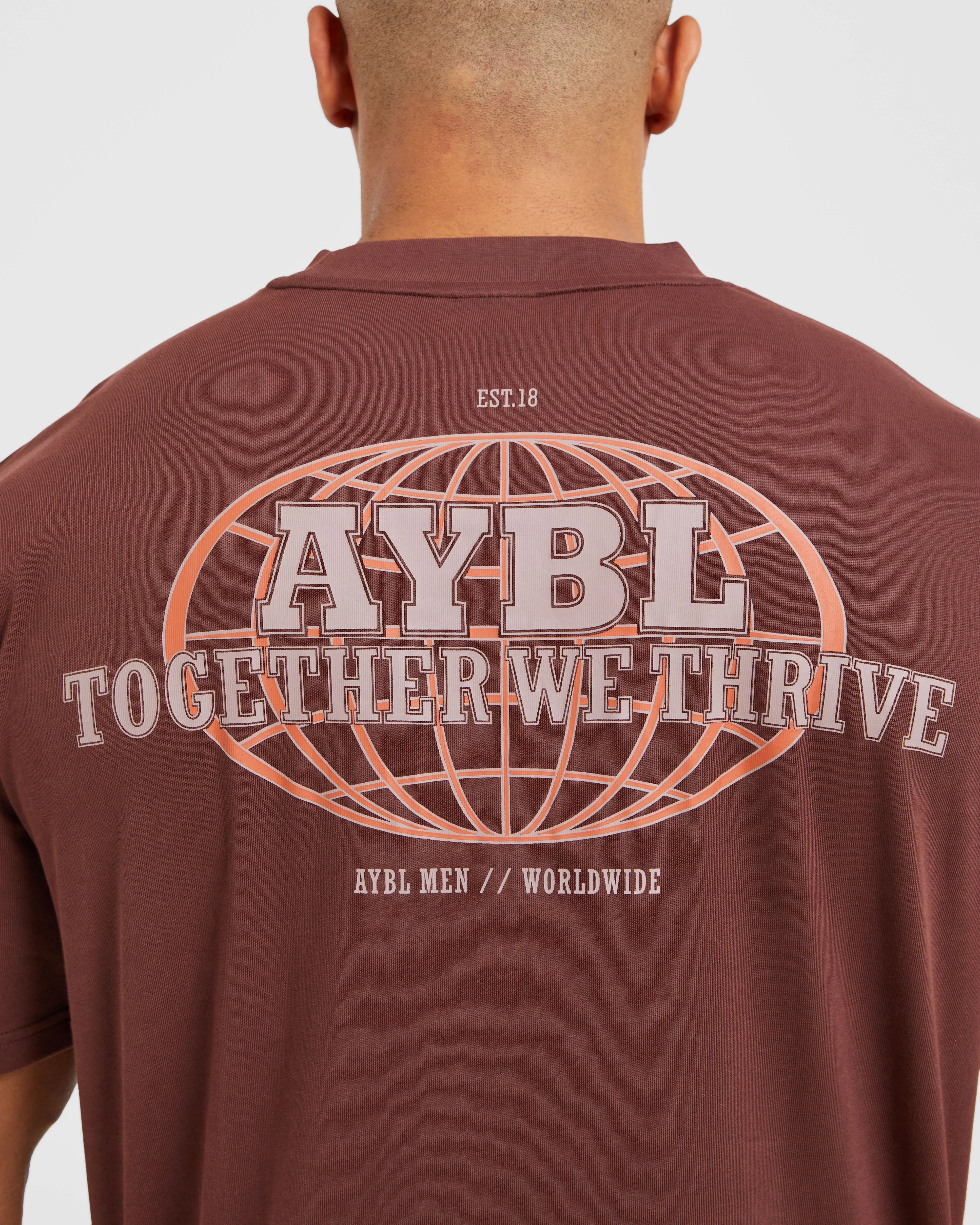 Sustainable Global Oversized T Shirt - Burnt Red
