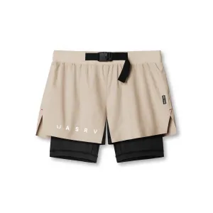 cool tones 0786. Ripstop 3" Belt Pack Short - Beige/Black