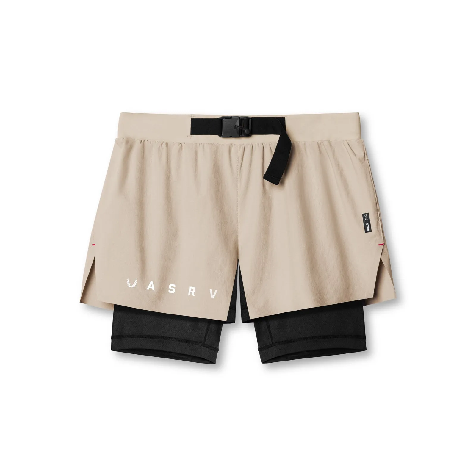 cool tones 0786. Ripstop 3" Belt Pack Short - Beige/Black