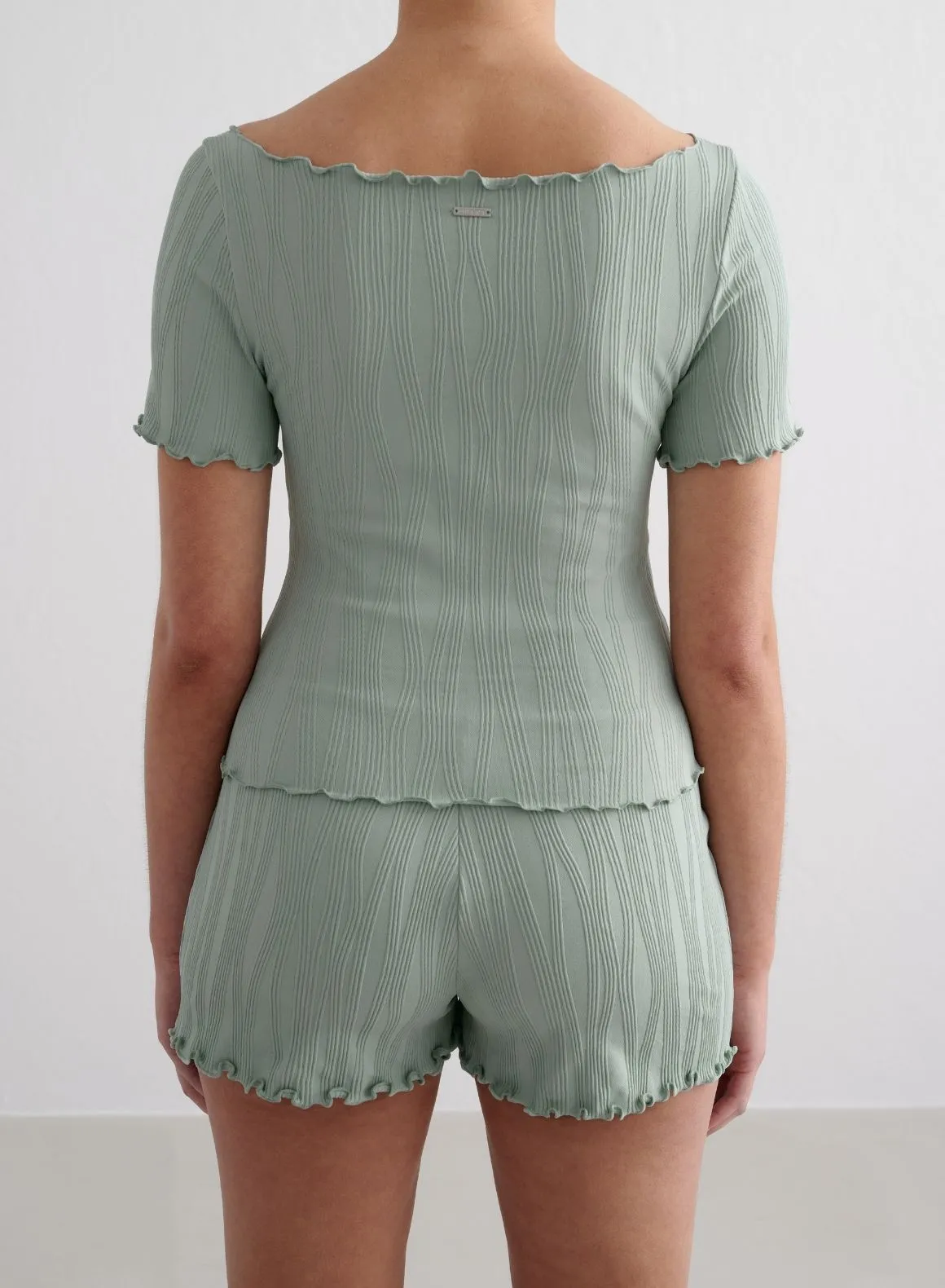 Aqua Tulip Short Sleeve Top Street Trend