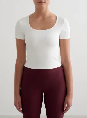 Holiday Trend budget-friendly White Ribbed Performance Short Sleeve