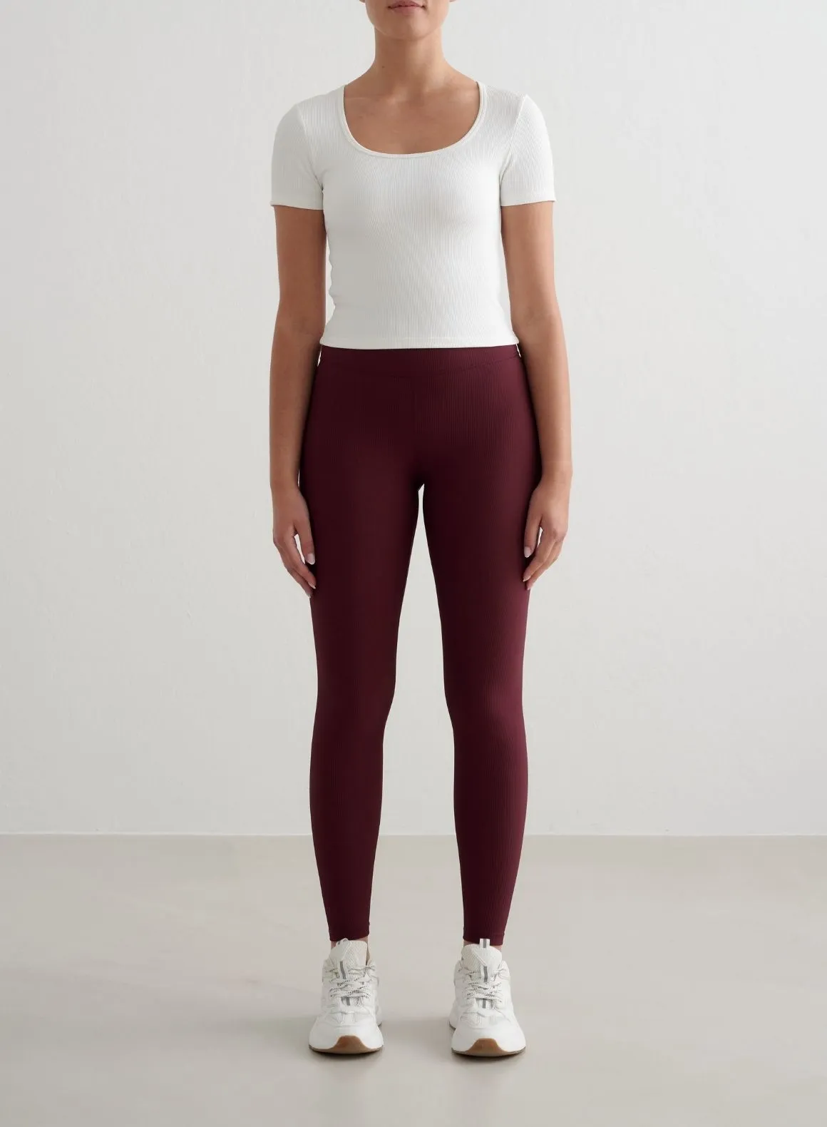 White Ribbed Performance Short Sleeve Fashion-Forward