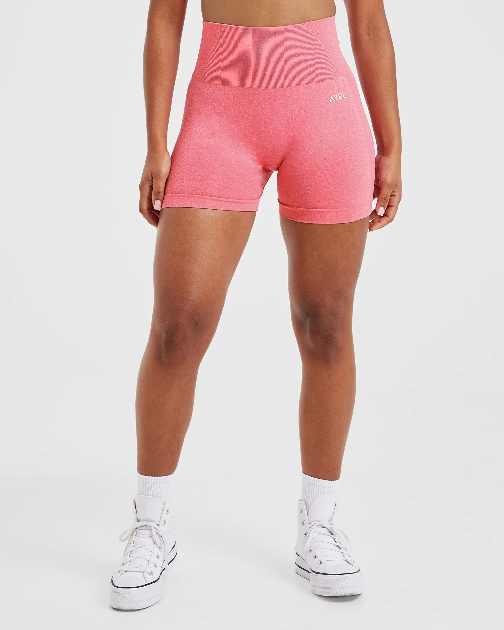 Warm Fit Simple Look Empower Seamless Shorts - Pink Marl