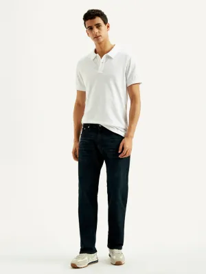 Versatile Everyday Wear Men's 555 Dark Blue Loose Fit Mid Rise Jeans