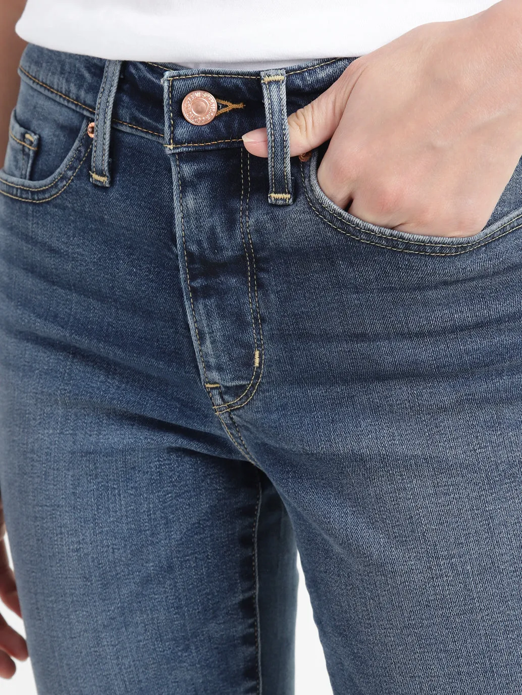 Women's 311 Blue Skinny Fit Mid Rise Jeans Evening Stroll Stretch Breathable