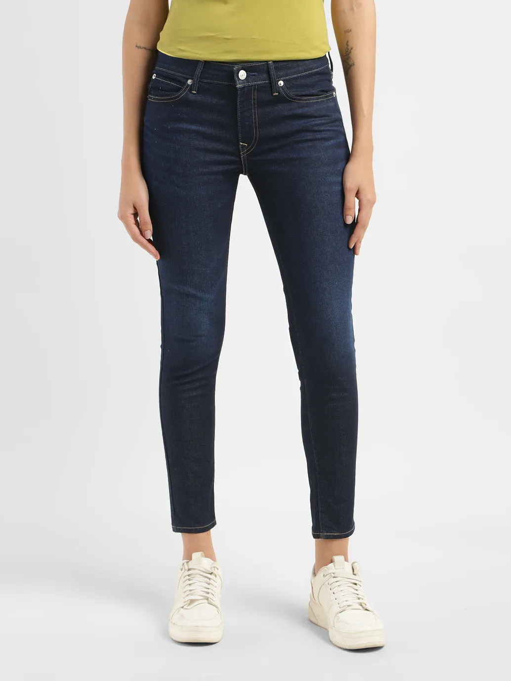 Perfect Basic Women's 711 Blue Skinny Fit Mid Rise Jeans