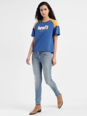 Women's 711 Blue Skinny Fit Mid Rise Jeans Travel Outfit Versatile Relaxed Style