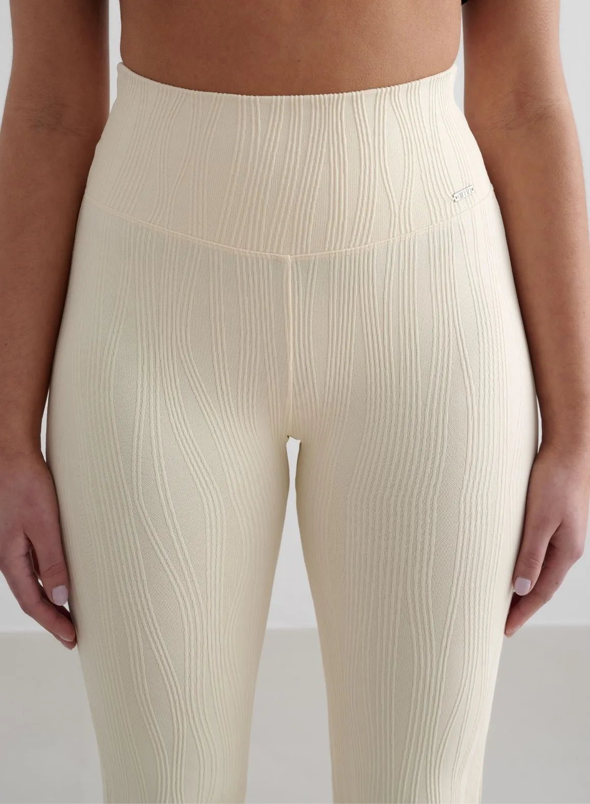 Almond White Tulip Flare Tights Dance Practice Fitness Lover Soft Base