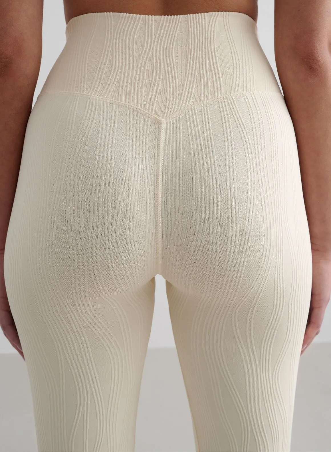 Almond White Tulip Flare Tights Smooth Lines