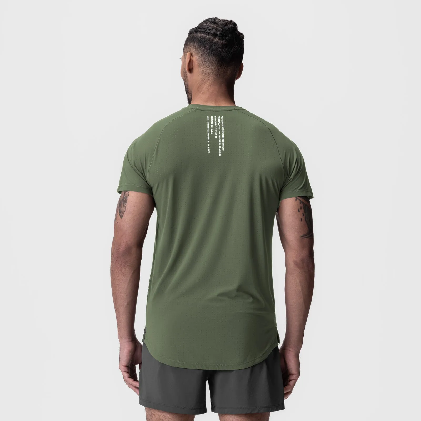 hiking clothes Raw Edge Hem 0948. Laser-Vent? Established Tee - Olive
