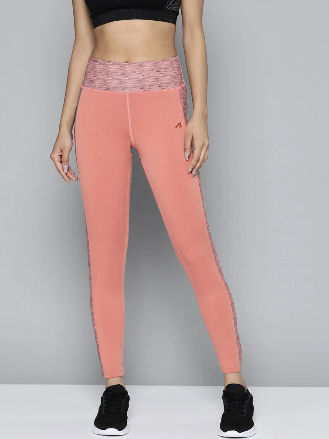 Extra Soft Winter Sports Flat Seams Alcis Women Dusty Pink Solid Gym Tights
