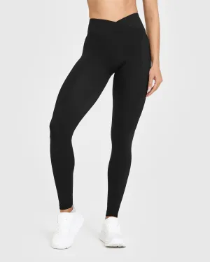 Eco Friendly Gym Workout Unified Wrap Leggings | Black Perfect Point