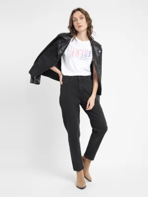 Always Fits Well Women's 80s Mom Black Loose Fit High Rise Jeans