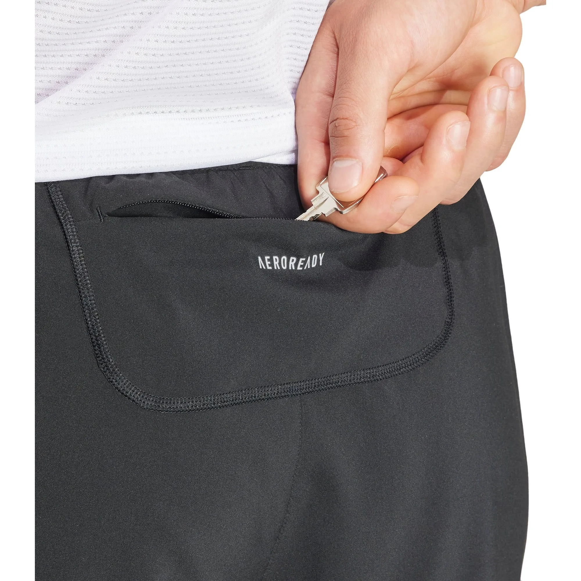 tall size adidas Own The Run 5 Inch Mens Running Shorts - Black
