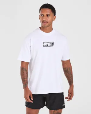 Modern Layering Active Outfit Retro Oversized T Shirt - White