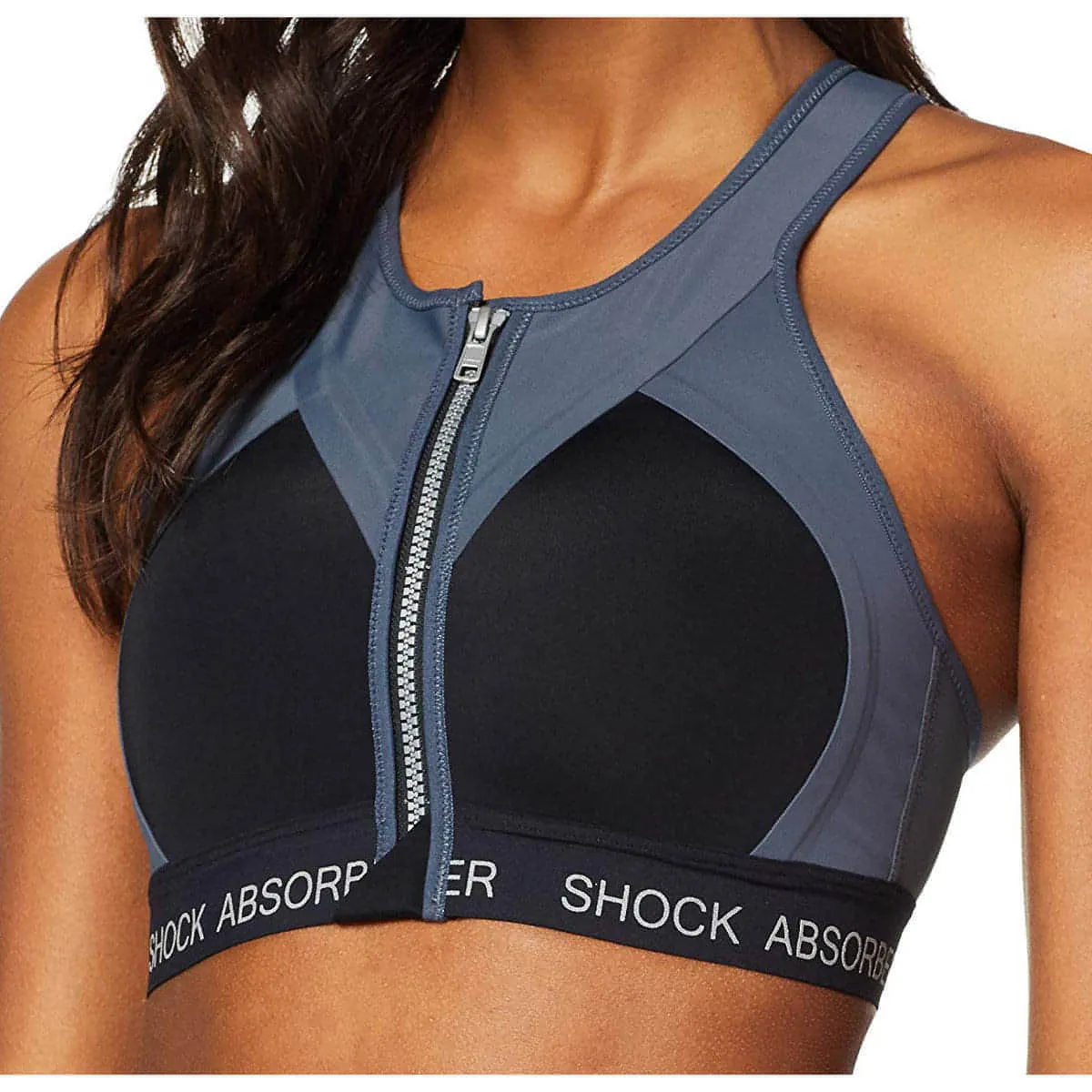 Contrast Stitching High-intensity workouts Shock Absorber Infinity Power Womens Sports Bra - Black
